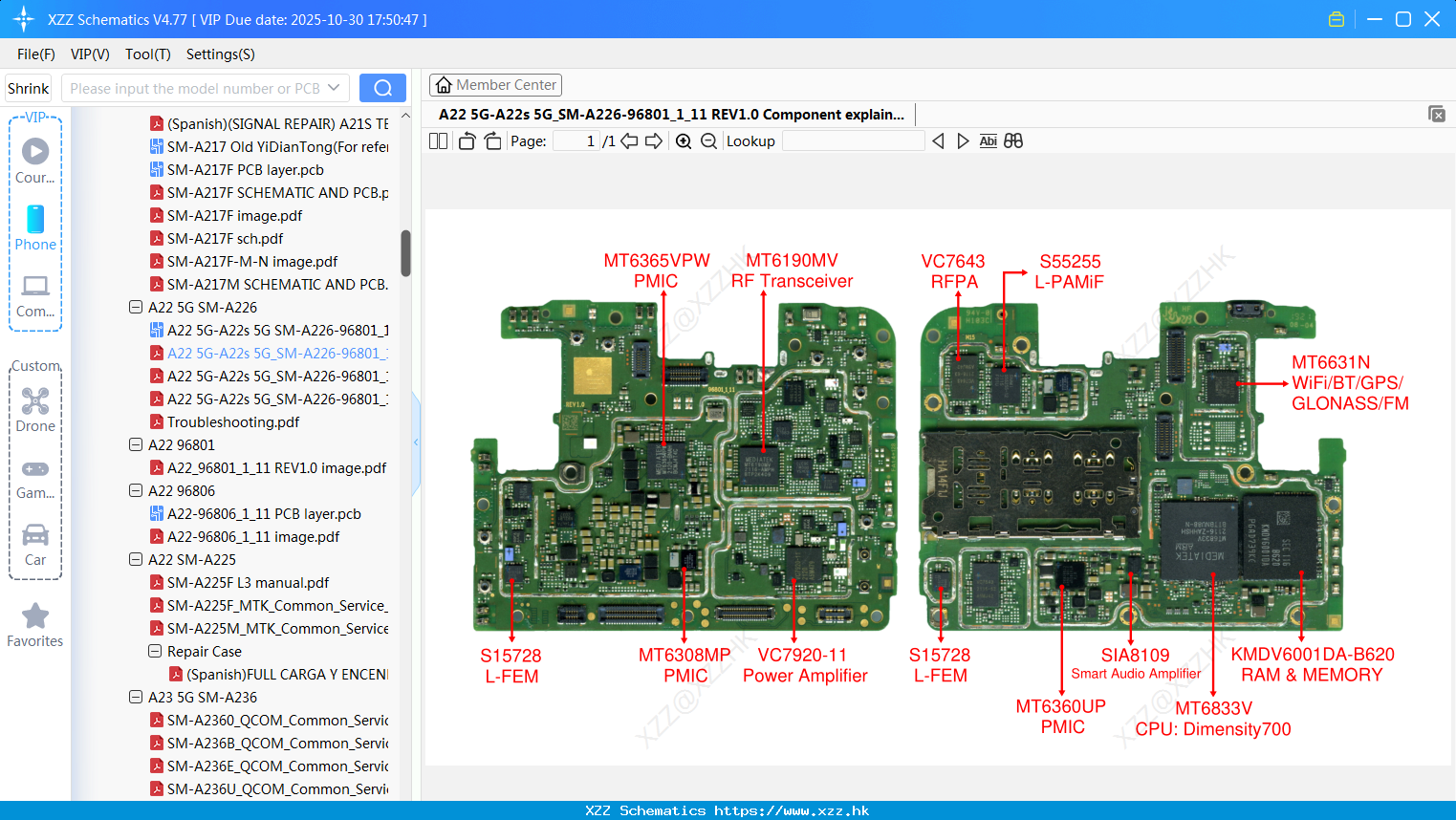 Samsung A22 5G-A22s 5G_SM-A226-96801_1_11 REV1.0 Component Explain